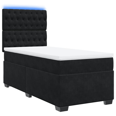 vidaXL Boxspring met matras fluweel zwart 100x200 cm afbeelding3 - 1
