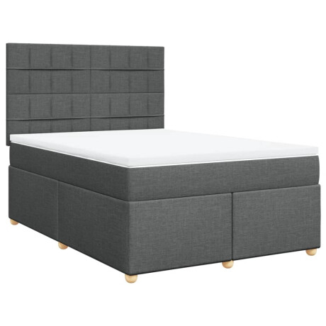 vidaXL Boxspring met matras stof donkergrijs 160x200 cm afbeelding3 - 1