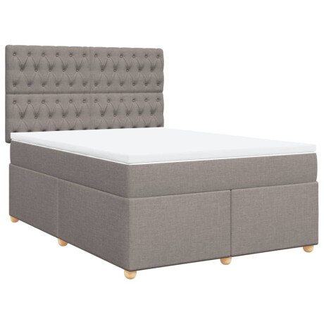 vidaXL Boxspring met matras stof taupe 160x200 cm afbeelding3 - 1