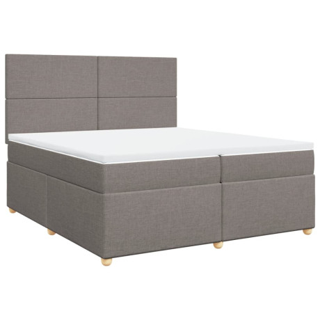 vidaXL Boxspring met matras stof taupe 200x200 cm afbeelding3 - 1