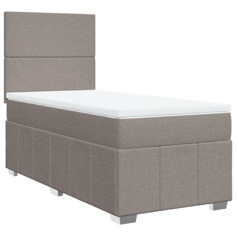 vidaXL Boxspring met matras stof taupe 100x200 cm afbeelding3 - 1