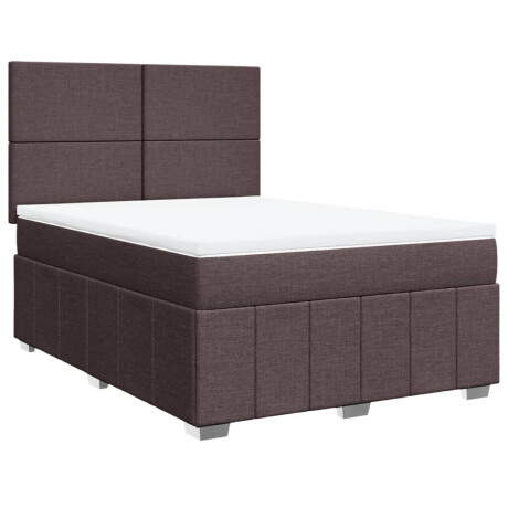 vidaXL Boxspring met matras stof donkerbruin 140x200 cm afbeelding3 - 1