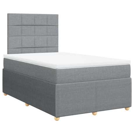 vidaXL Boxspring met matras stof lichtgrijs 120x190 cm afbeelding3 - 1