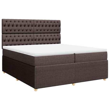 vidaXL Boxspring met matras stof donkerbruin 200x200 cm afbeelding3 - 1