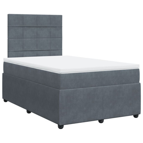 vidaXL Boxspring met matras fluweel donkergrijs 120x190 cm afbeelding3 - 1