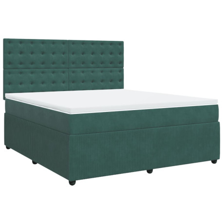 vidaXL Boxspring met matras fluweel donkergroen 180x200 cm afbeelding3 - 1