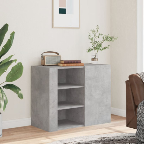 vidaXL Wandkast 75x35x60 cm bewerkt hout betongrijs afbeelding3 - 1