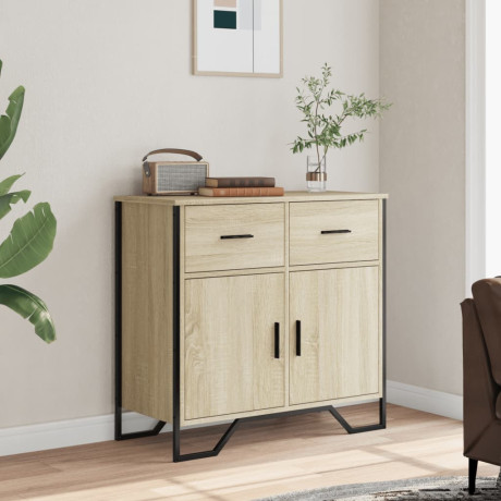vidaXL Dressoir 79.5x35,5x74,5 cm bewerkt hout sonoma eikenkleurig afbeelding3 - 1