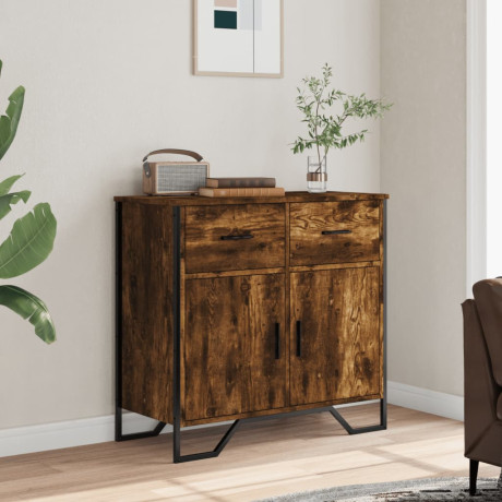 vidaXL Dressoir 79.5x35,5x74,5 cm bewerkt hout gerookt eikenkleurig afbeelding3 - 1