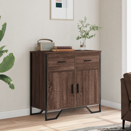 vidaXL Dressoir 79.5x35,5x74,5 cm bewerkt hout bruin eikenkleur afbeelding3 - 1