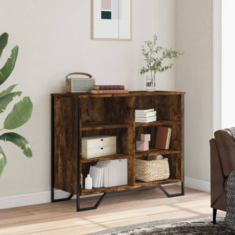 vidaXL Dressoir 91x35,5x74,5 cm bewerkt hout gerookt eikenkleurig afbeelding3 - 1