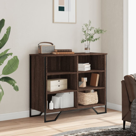 vidaXL Dressoir 91x35,5x74,5 cm bewerkt hout bruin eikenkleur afbeelding3 - 1