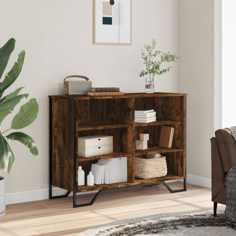 vidaXL Dressoir 101x35,5x74,5 cm bewerkt hout gerookt eikenkleurig afbeelding3 - 1