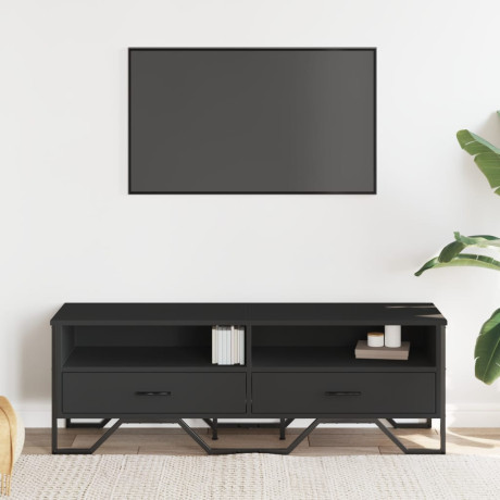 vidaXL Tv-meubel 122x34x41 cm bewerkt hout zwart afbeelding3 - 1