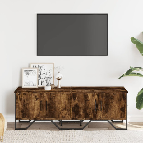 vidaXL Tv-meubel 122x34x41 cm bewerkt hout gerookt eikenkleurig afbeelding3 - 1