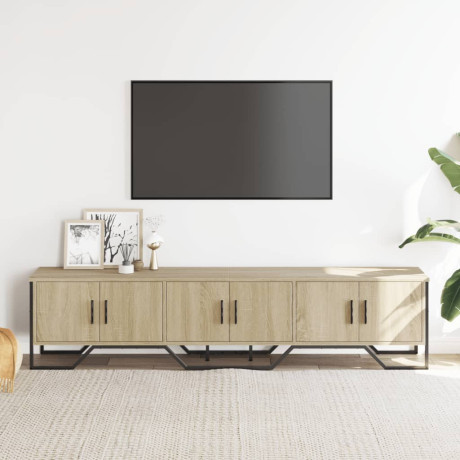 vidaXL Tv-meubel 180x34x41 cm bewerkt hout sonoma eikenkleurig afbeelding3 - 1