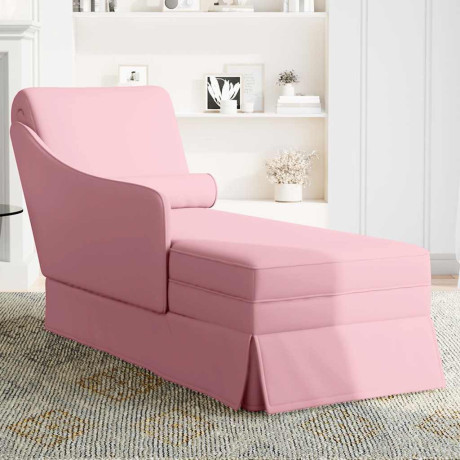 vidaXL Chaise longue met bolster en rechterarmleuning fluweel roze afbeelding3 - 1