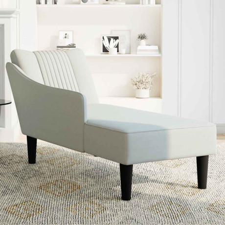 vidaXL Chaise longue met rechterarmleuning fluweel lichtgrijs afbeelding3 - 1