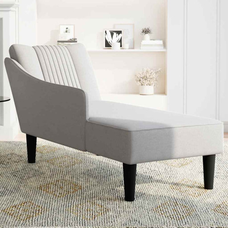 vidaXL Chaise longue met rechterarmleuning stof wolk grijs afbeelding3 - 1