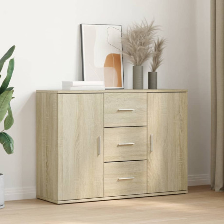 vidaXL Dressoir 90,5x29,5x65 cm bewerkt hout sonoma eikenkleurig afbeelding3 - 1