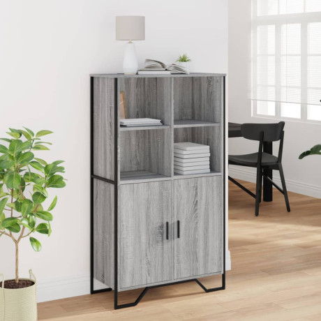 vidaXL Hoge kast 79,5x35,5x137,5 cm bewerkt hout grijs sonoma eiken afbeelding3 - 1