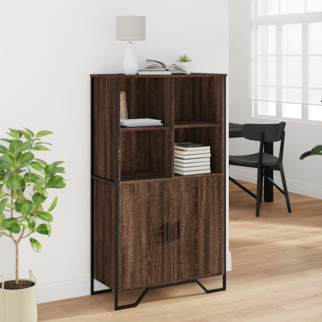 vidaXL Hoge kast 79,5x35,5x137,5 cm bewerkt hout bruin eikenkleur afbeelding3 - 1