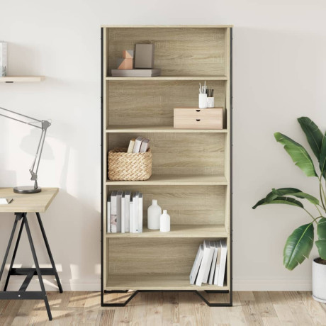 vidaXL Boekenkast 80x31x169 cm bewerkt hout sonoma eikenkleurig afbeelding3 - 1