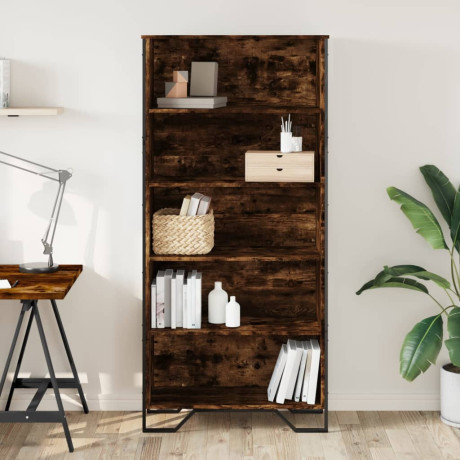 vidaXL Boekenkast 80x31x169 cm bewerkt hout gerookt eikenkleurig afbeelding3 - 1