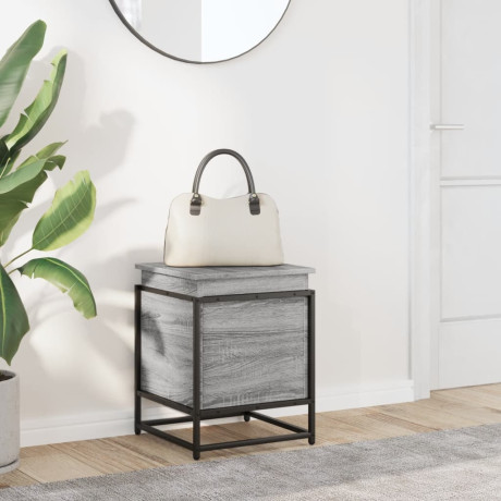 vidaXL Opbergbox met deksel 40x40x51,5 cm bewerkt hout grijs sonoma afbeelding3 - 1