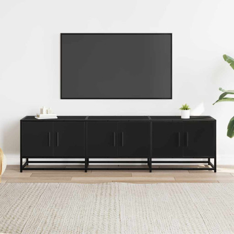 vidaXL Tv-meubel 150x35x41 cm bewerkt hout en metaal zwart afbeelding3 - 1