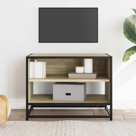 vidaXL Tv-meubel 61x40x46 cm bewerkt hout metaal sonoma eikenkleurig afbeelding3 - 1
