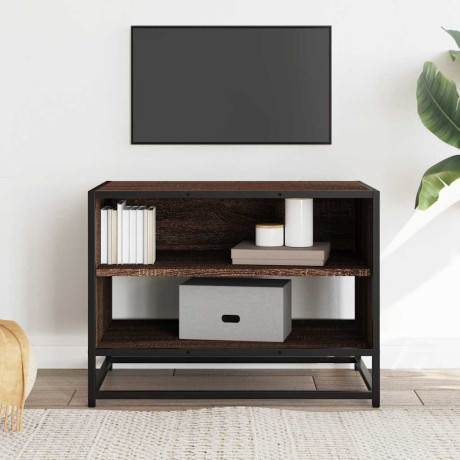 vidaXL Tv-meubel 61x40x46 cm bewerkt hout metaal bruin eikenkleur afbeelding3 - 1