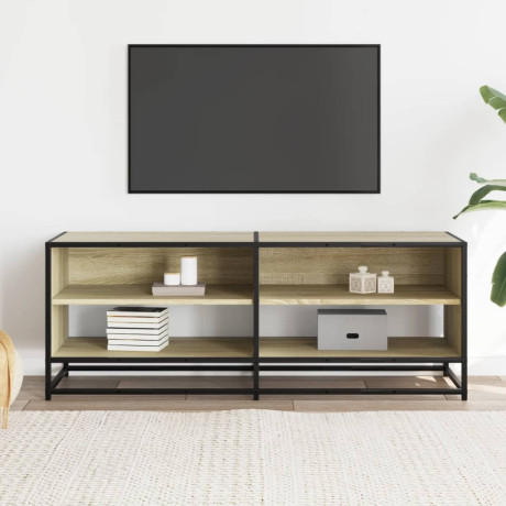 vidaXL Tv-meubel 120,5x40x46cm bewerkt hout metaal sonoma eikenkleurig afbeelding3 - 1