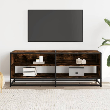 vidaXL Tv-meubel 120,5x40x46 cm bewerkt hout metaal gerookt eikenkleur afbeelding3 - 1