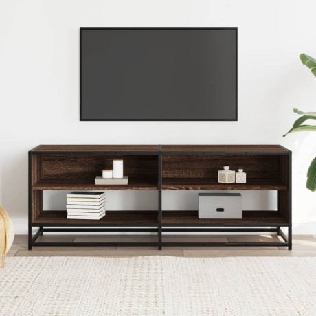 vidaXL Tv-meubel 120,5x40x46 cm bewerkt hout metaal bruin eikenkleur afbeelding3 - 1