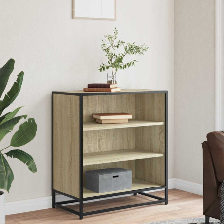 vidaXL Dressoir 68x35x76 cm bewerkt hout en metaal sonoma eikenkleur afbeelding3 - 1