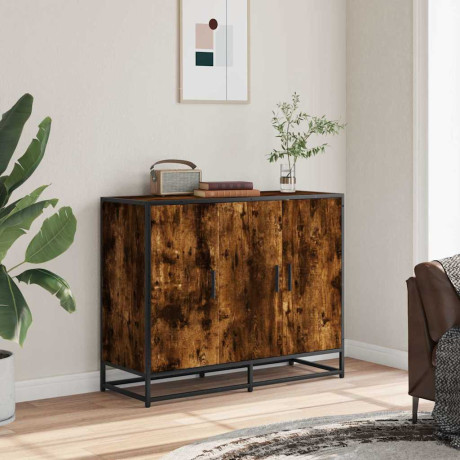 vidaXL Dressoir 94x35x76 cm bewerkt hout gerookt eikenkleurig afbeelding3 - 1