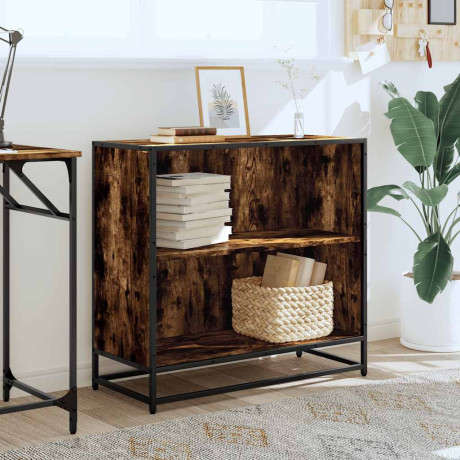 vidaXL Boekenkast 80,5x35x76 cm bewerkt hout gerookt eikenkleurig afbeelding3 - 1