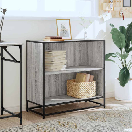 vidaXL Boekenkast 80,5x35x76 cm bewerkt hout grijs sonoma eikenkleurig afbeelding3 - 1