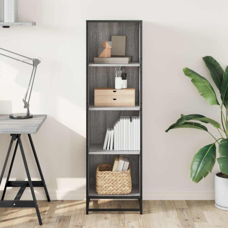 vidaXL Boekenkast 40x35x139 cm bewerkt hout grijs sonoma eikenkleurig afbeelding3 - 1