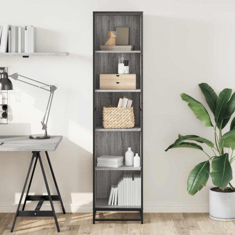 vidaXL Boekenkast 40x35x170,5 cm bewerkt hout grijs sonoma eikenkleur afbeelding3 - 1