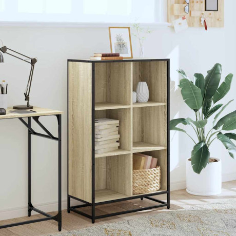 vidaXL Boekenkast 65,5x33x107,5 cm bewerkt hout sonoma eikenkleurig afbeelding3 - 1
