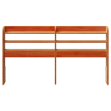 vidaXL Hoofdbord met schappen 150 cm massief grenenhout wasbruin afbeelding3 - 1