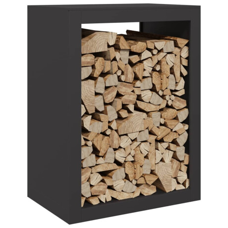 vidaXL Haardhoutrek 60x40x80 cm staal zwart afbeelding3 - 1