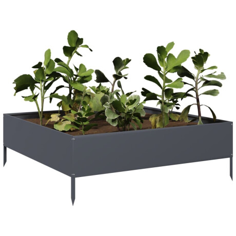 vidaXL Plantenbak verhoogd 100x100x33,5 cm staal antracietkleurig afbeelding3 - 1