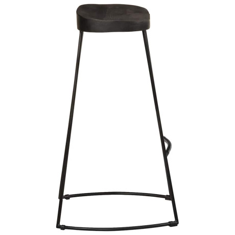 vidaXL Barkrukken 2 st zwart 45x40x78 cm massief mangohout afbeelding3 - 1