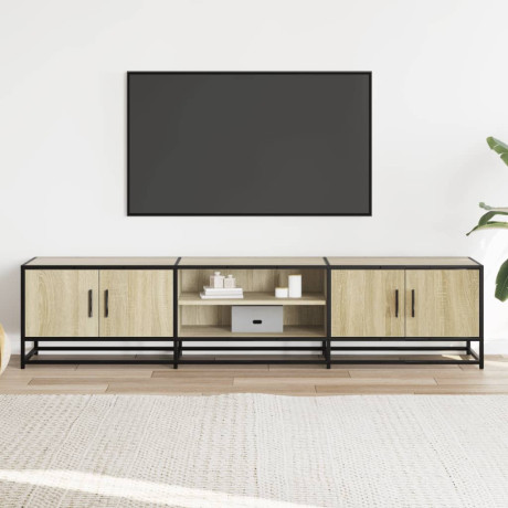 vidaXL Tv-meubel 180x35x41 cm bewerkt hout sonoma eikenkleurig afbeelding3 - 1