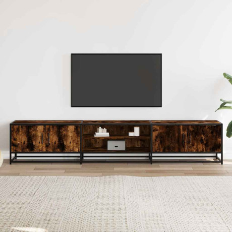 vidaXL Tv-meubel 210x35x41 cm bewerkt hout gerookt eikenkleurig afbeelding3 - 1