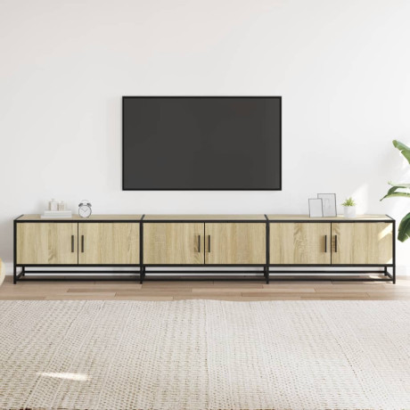 vidaXL Tv-meubel 240x35x41 cm bewerkt hout sonoma eikenkleurig afbeelding3 - 1