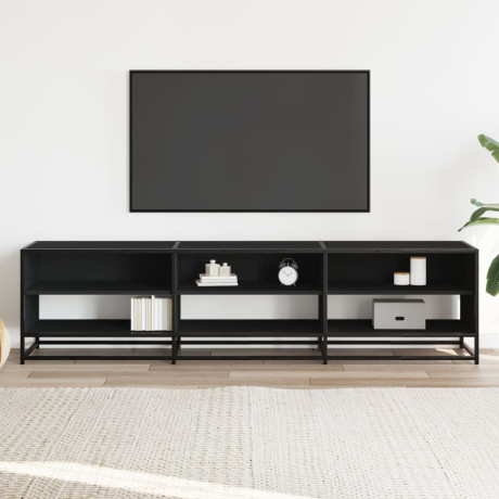 vidaXL Tv-meubel 180x40x46 cm bewerkt hout zwart afbeelding3 - 1